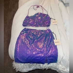 SUPER DOWN SPARKLY SEQUIN 2 PIECE SET